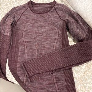 Lululemon Maroon Long Sleeve Athletic Top